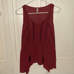 Flowly Maroon Tank Top Blouse